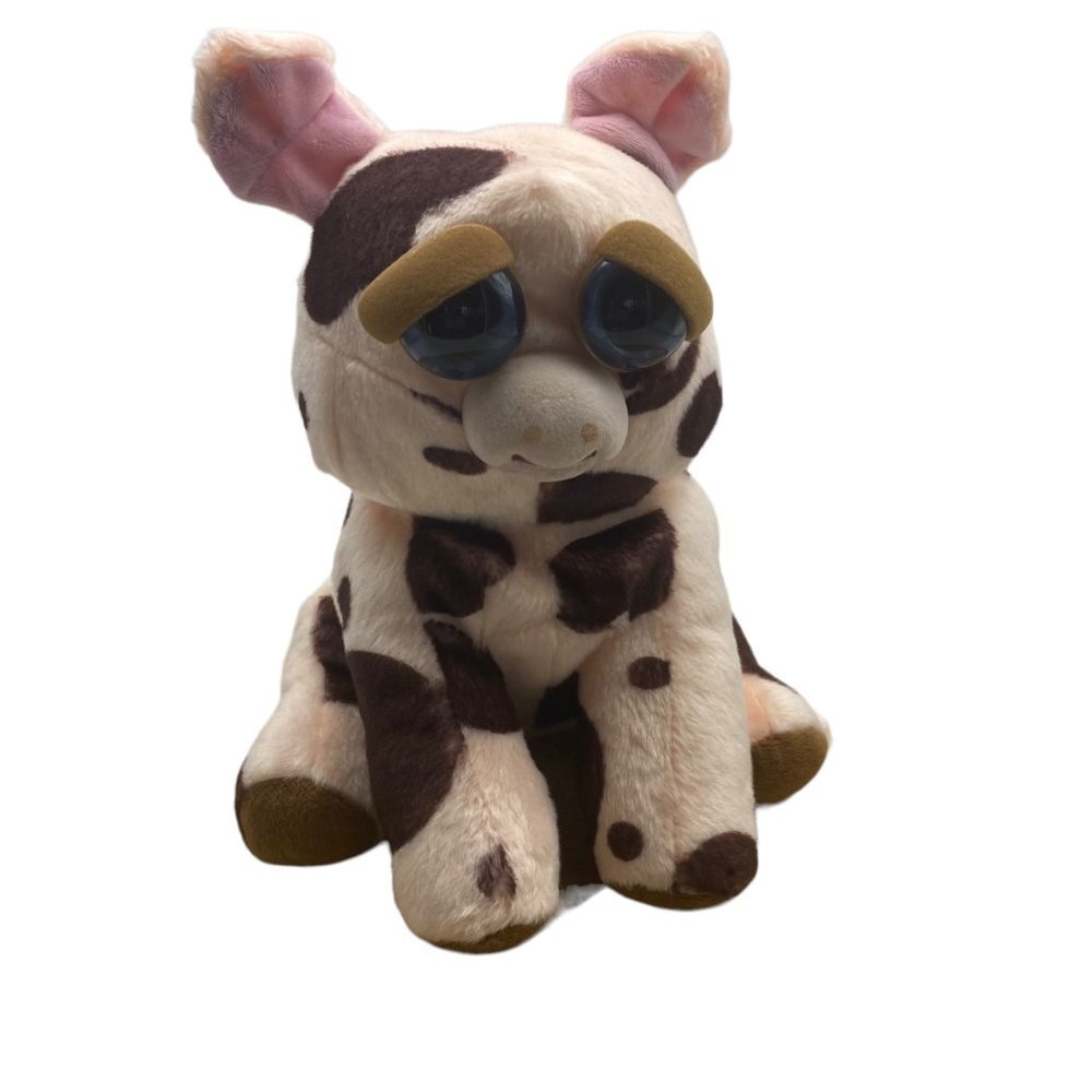 Feisty Pets Mort the Snort Spotted Pig Plush‎ Stuffed Animal Scary Growl 8"x10"